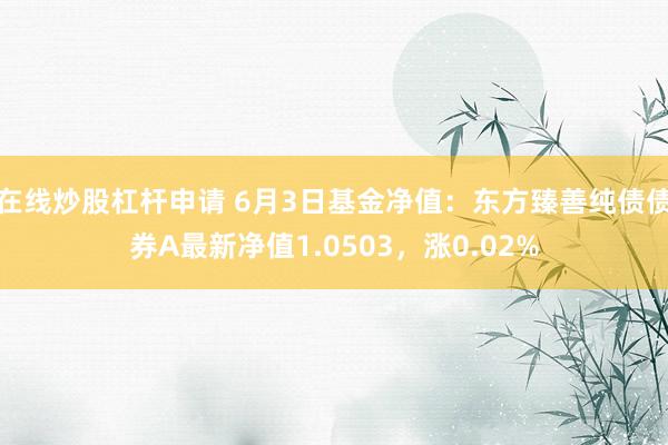 在线炒股杠杆申请 6月3日基金净值：东方臻善纯债债券A最新净值1.0503，涨0.02%