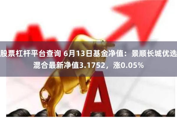 股票杠杆平台查询 6月13日基金净值：景顺长城优选混合最新净值3.1752，涨0.05%